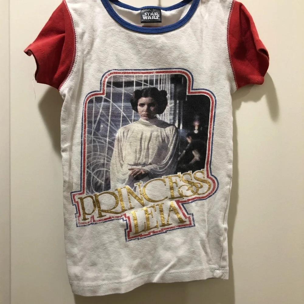 Cotton On Kids Star Wars Princess Leia White Red Blue Pajama Set